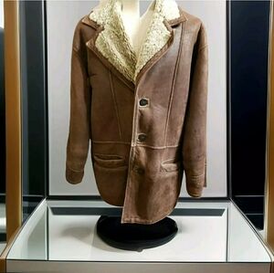 Hammer LambSkin Shearling Leather Coat Mens 42 Womans XL French Canadian